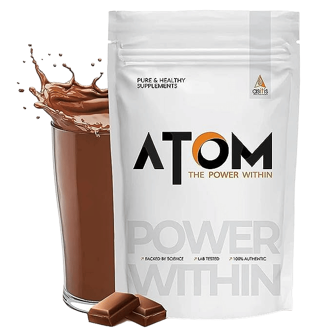 AS-IT-IS ATOM Mass Gainer 1 Kg | Pack of 13 servings | 5:1 Carb-Protein Ratio | Powered with BCAA, L-Glutamine, Tribulus, Ashwagandha | Double Rich Chocolate flavor