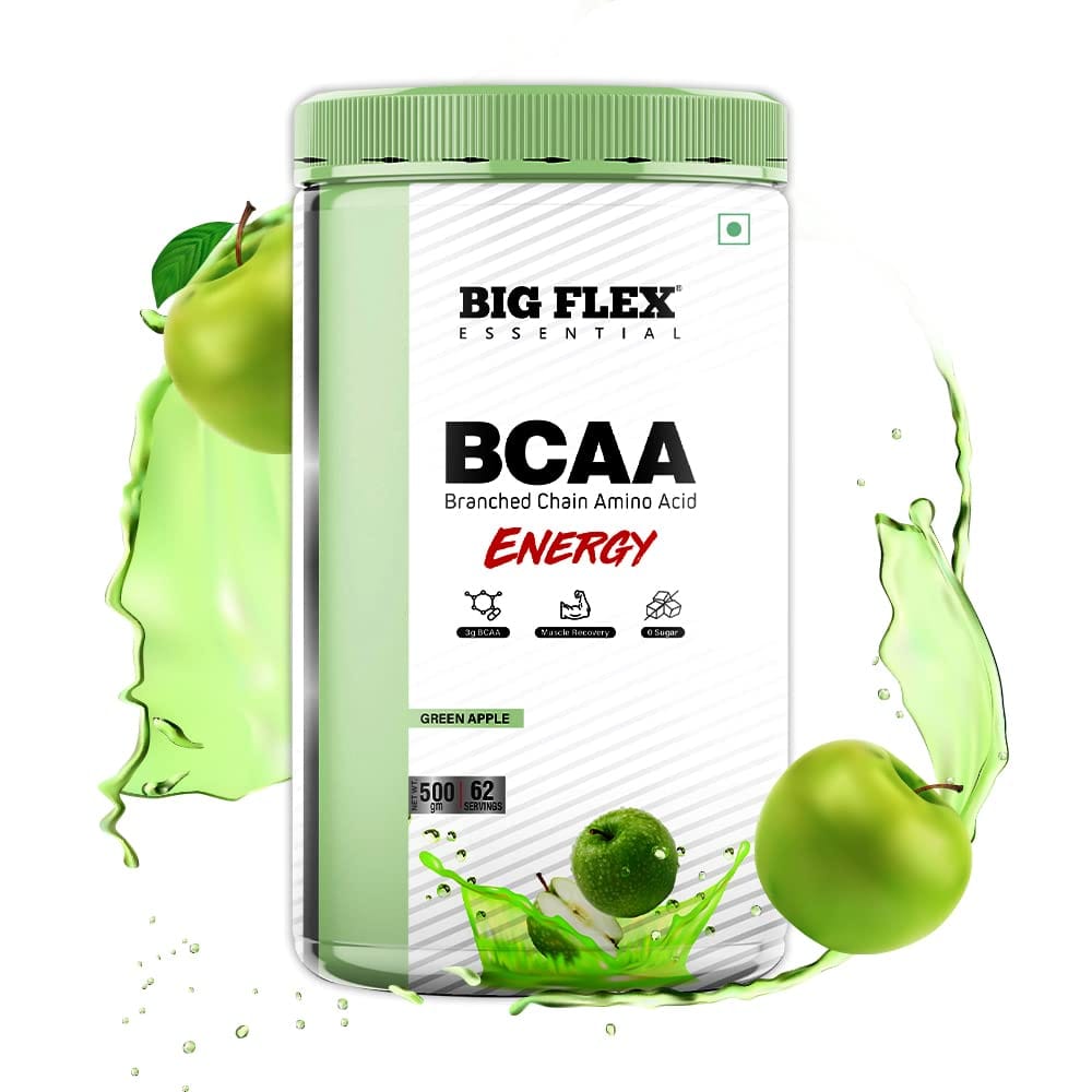 Bigflex Essential BCAA Energy Green Apple (500Gm) - Jar