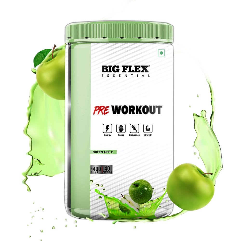 Bigflex Essential Pre - Workout (Green Apple) (400Gm) - Jar