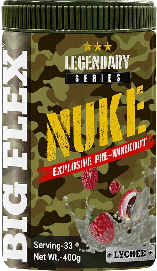 Bigflex Nuke Pre-Workout PowderIn Lychee Flavour, 400 Gm