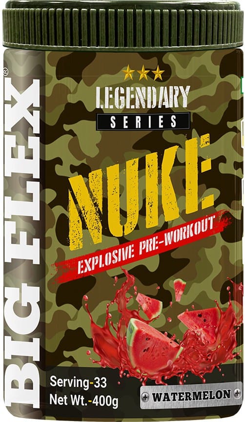 Bigflex Nuke Pre-Workout PowderIn Watermelon Flavour, 400 Gm