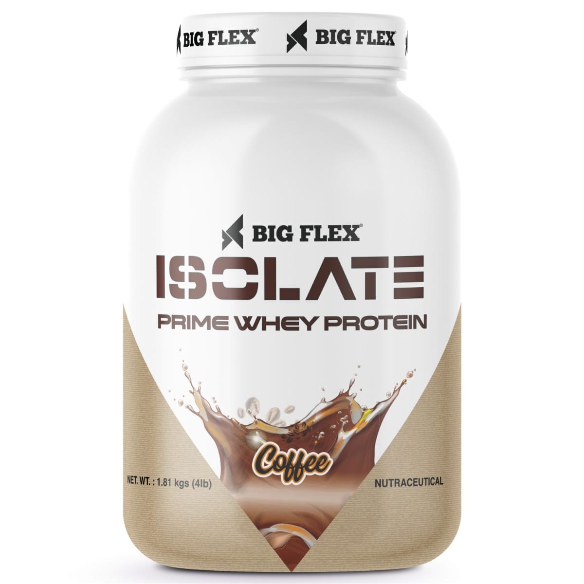 Bigflex Prime Isolate Low Carb Whey Protein Isolate Powder 4lb (Coffee), 26g Protein per serving, Gluten-Free, Aspartame-Free, Vegetarian protein for Men & Women
