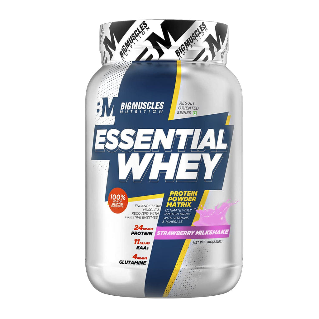 Bigmuscles Nutrition Essential Whey 1Kg Strawberry Milkshake