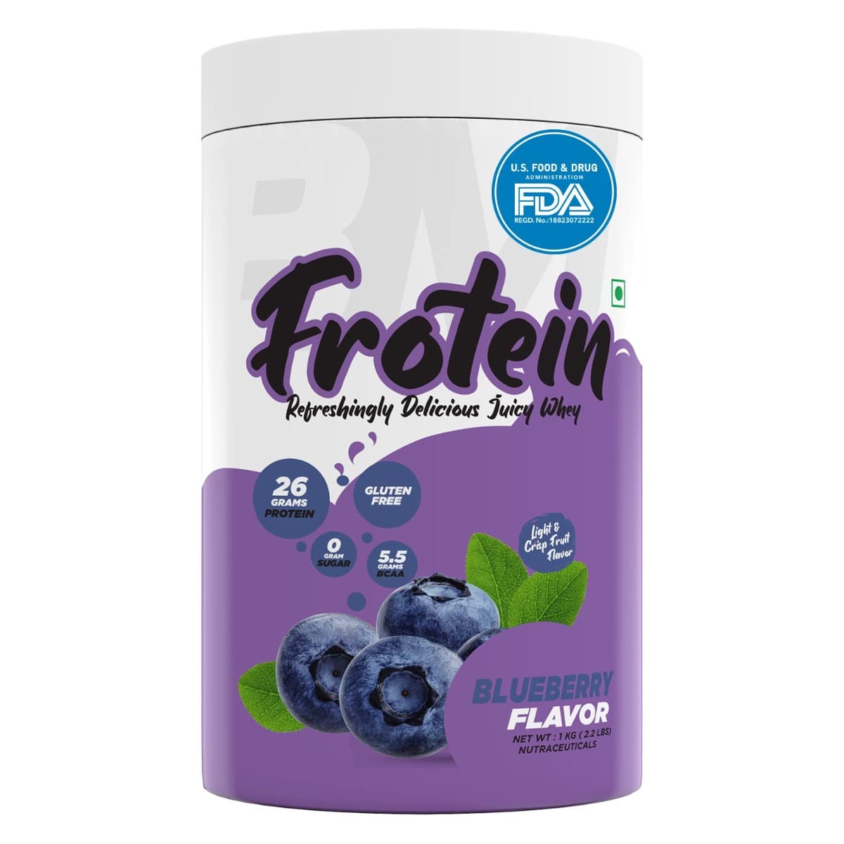 Bigmuscles Nutrition Frotein Blueberry Whey Protein (30 Servings, 1 Kg) 