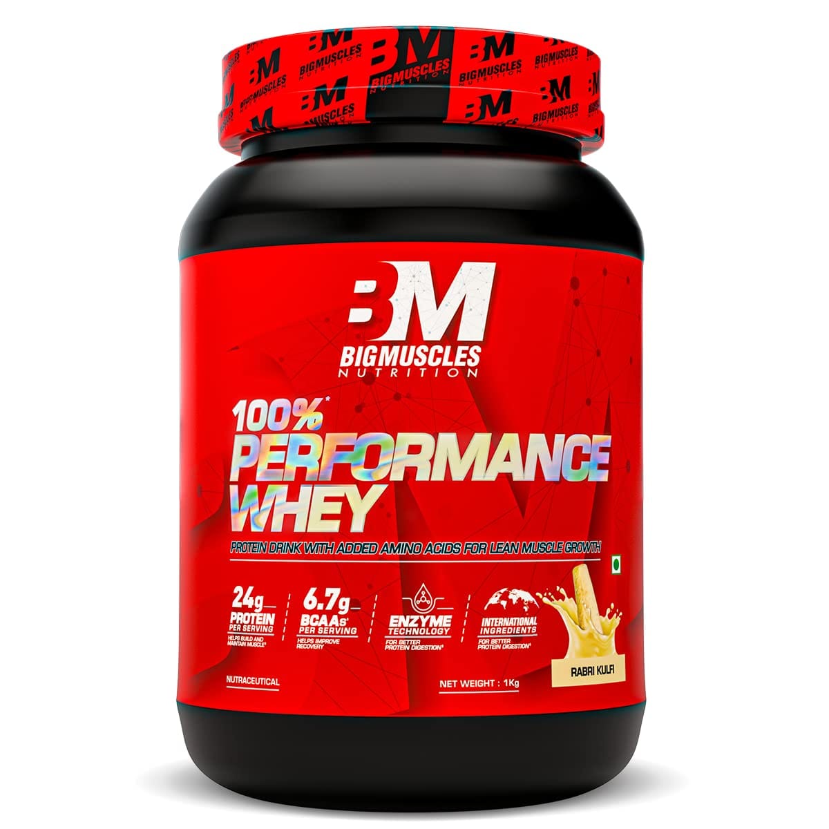 Bigmuscles Nutrition Performance Whey 1Kg Rabri Kulfi