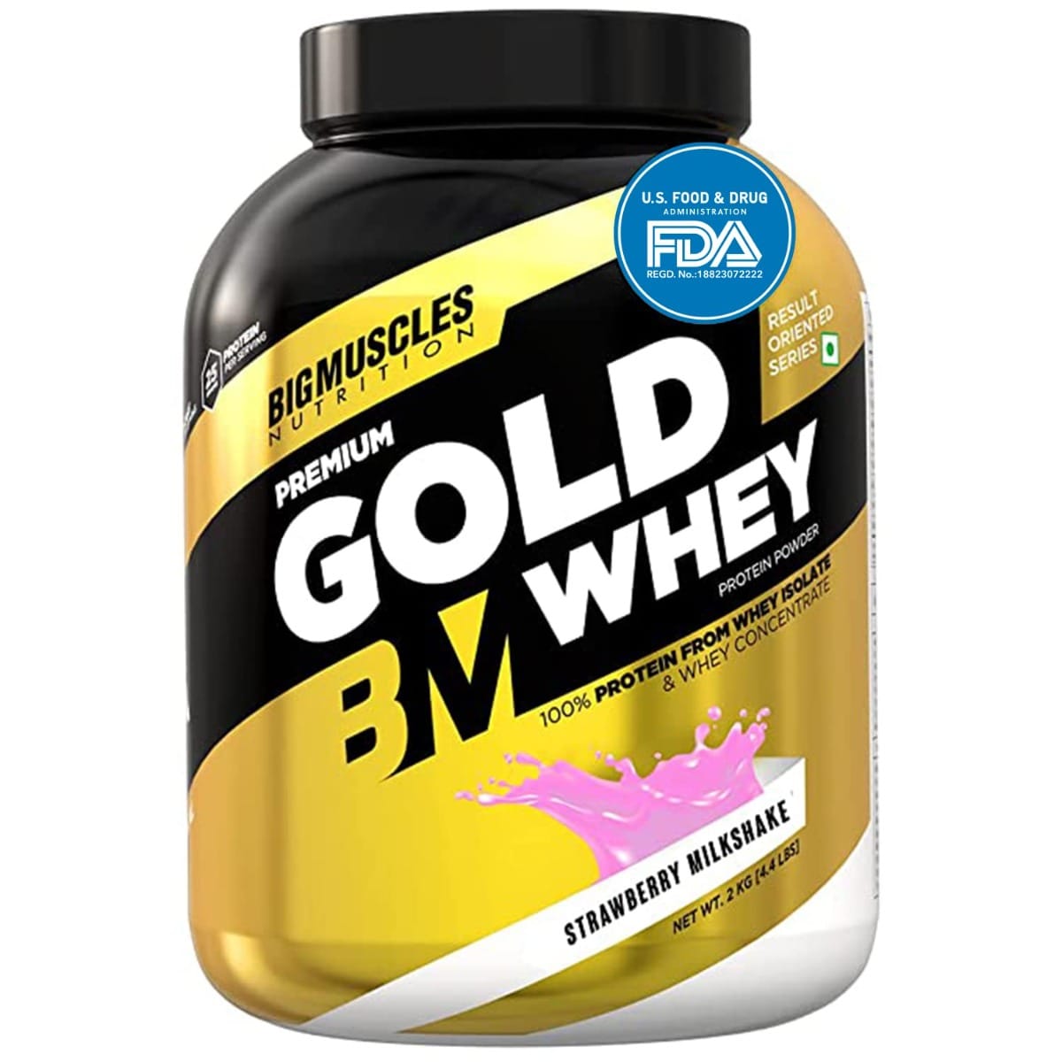 Bigmuscles Nutrition Premium Gold Whey 2Kg [Strawberry Milkshake]