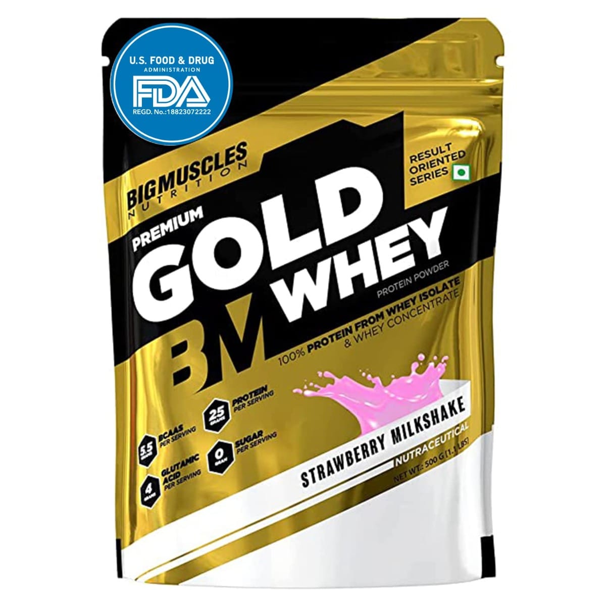 Bigmuscles Nutrition Premium Gold Whey 500G [Strawberry Milkshake]