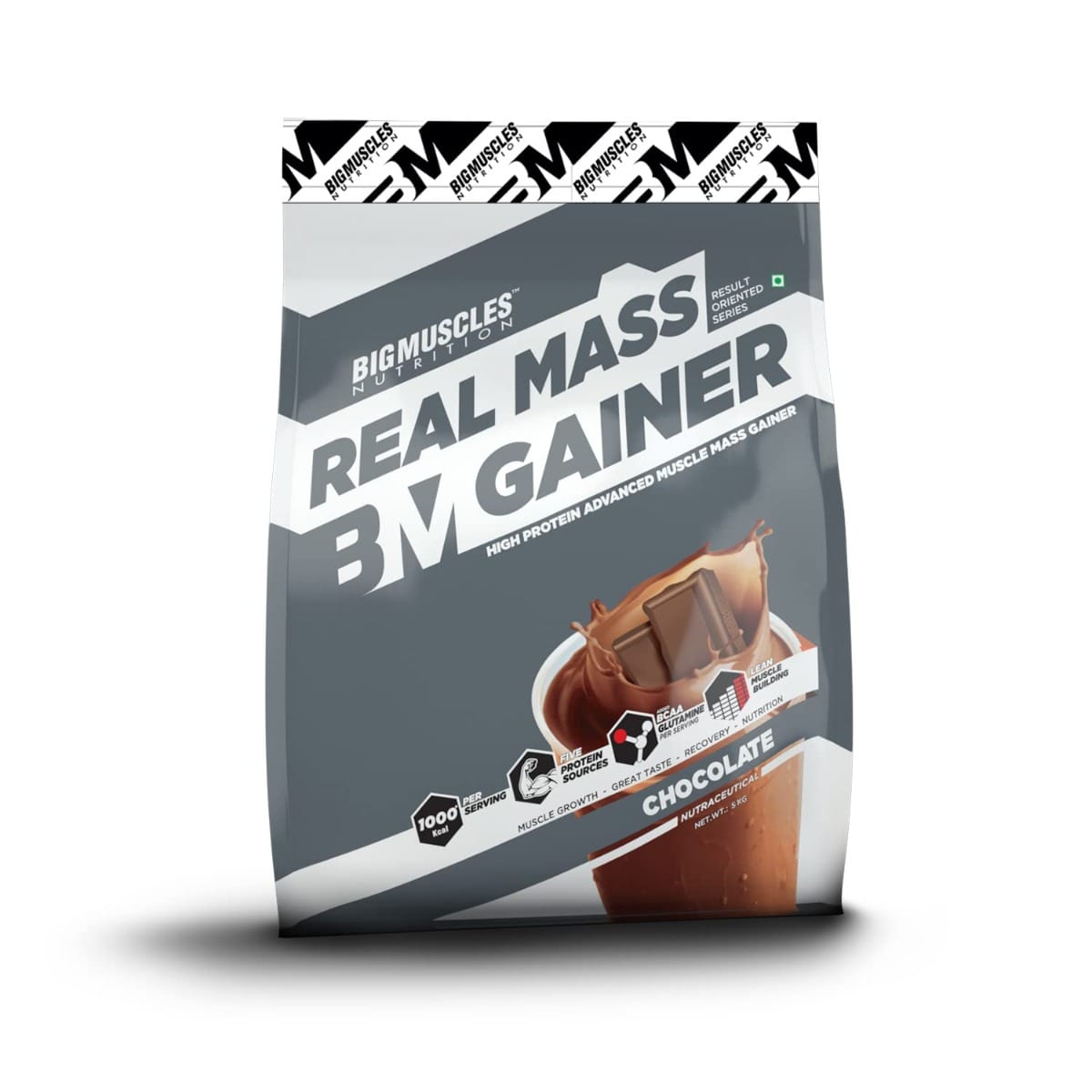 Bigmuscles Nutrition Real Mass Gainer [5 Kg, Chocolate]