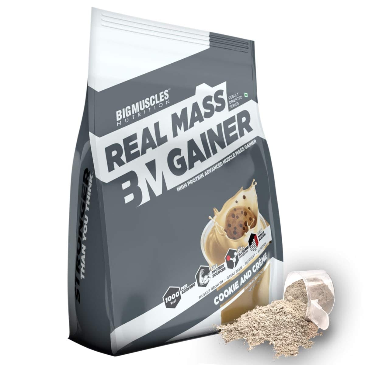 Bigmuscles Nutrition Real Mass Gainer Cookie & Cream 750G