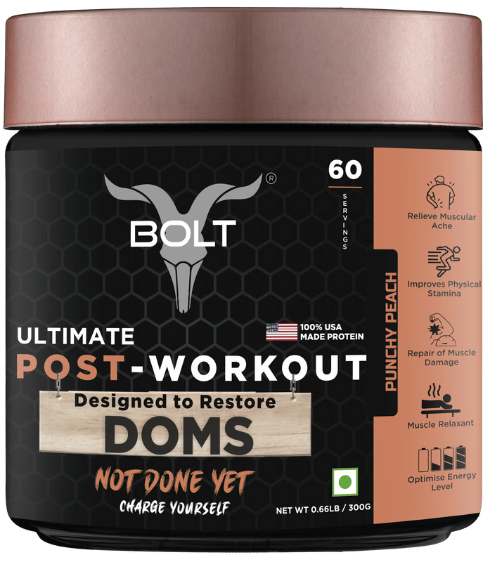 Bolt Ultimate Post Workout | Designed to Restore DOMS | Punchy Peach | 300g | 60 Servings