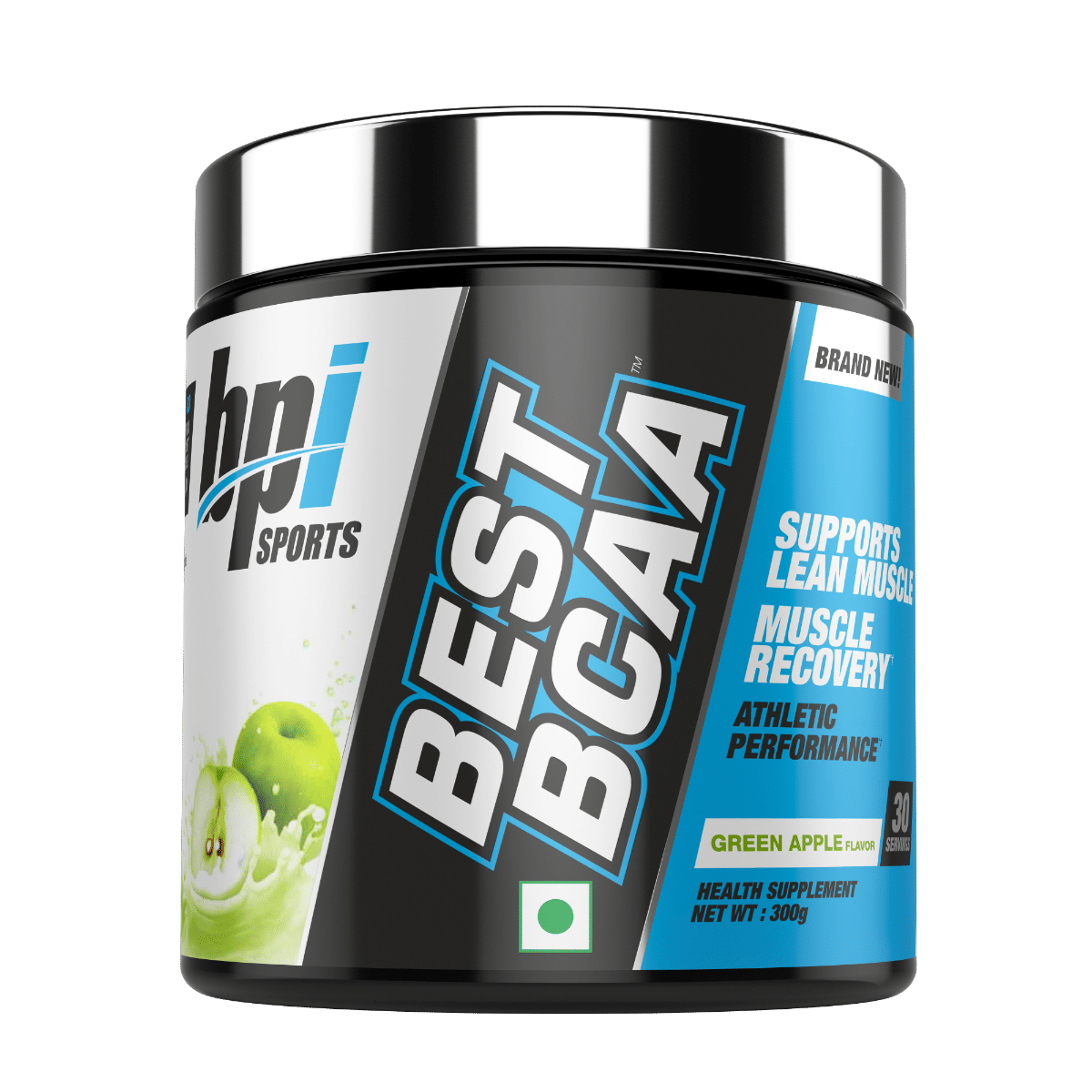 BPI Sports Best BCAA | BCAA Powder | Branched Chain Amino Acids | Muscle Recovery | Muscle Protein Synthesis | Lean Muscle | Improved Performance | Hydration | Green Apple | 300 grams|30 ser