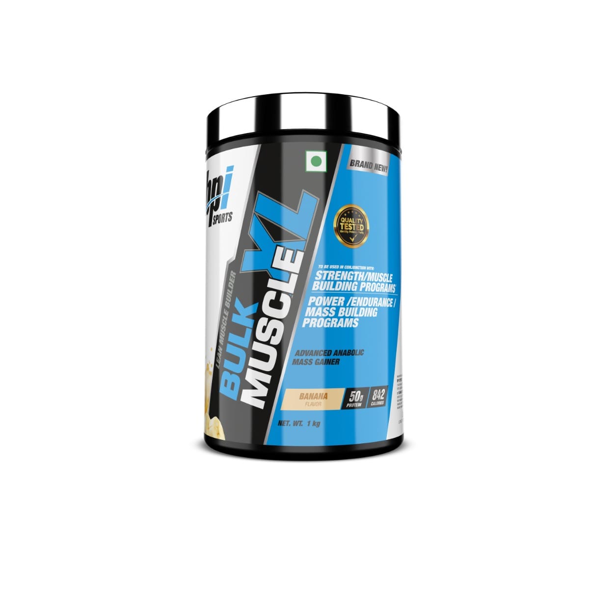 BPI Bulk Muscle XL |Gain Weight, Post|Workout, 50g Protein, 144g Carb, Banana, 1kg