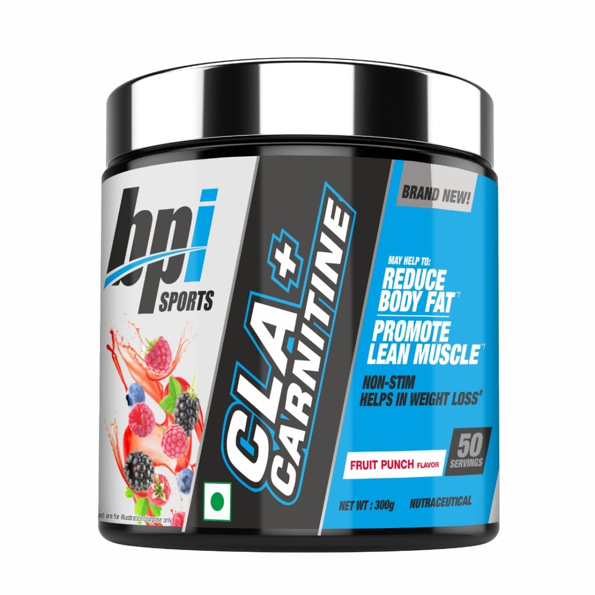 BPI Sports CLA + Carnitine | Conjugated Linoleic Acid | Weight Loss Formula | Metabolism, Performance, Lean Muscle | Caffeine Free | For Men & Women |Fruit Punch| 50 servings|300 gm