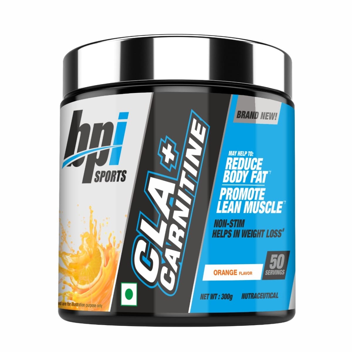 BPI Sports CLA + Carnitine | Conjugated Linoleic Acid | Weight Loss Formula | Metabolism, Performance, Lean Muscle | Caffeine Free | For Men & Women |Orange| 50 servings|300 gm