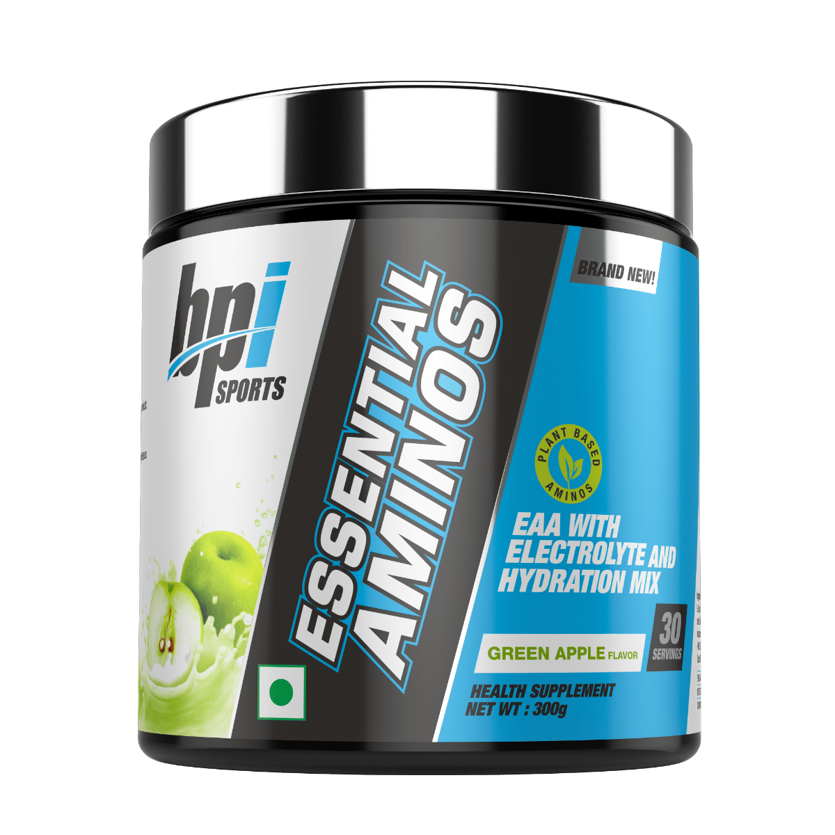 BPI Sports Essential Aminos  | Essential Amino Acids (EAAs) | Recovery, Muscle Growth, Hydration| Green Apple| 30 Servings | 300 gm