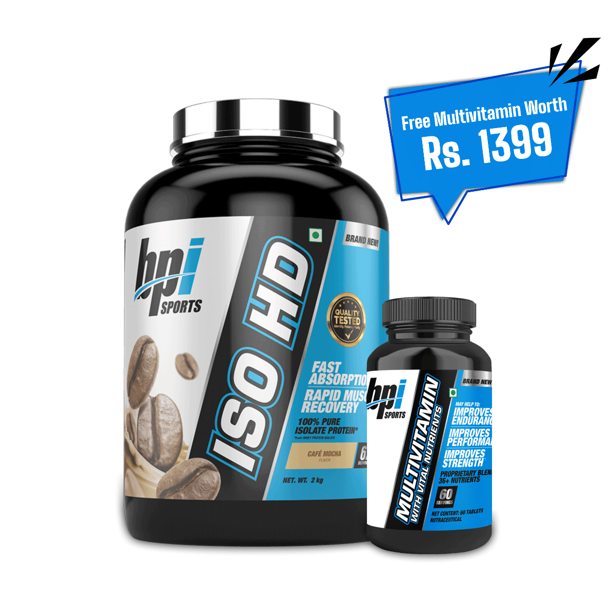 BPI Sports Iso Hd | Whey protein isolates | Muscle Growth, Recovery, Weight Loss, Meal Replacement | Low Carb, Low Calorie | for Men & Women | Café Mocha|2 kg