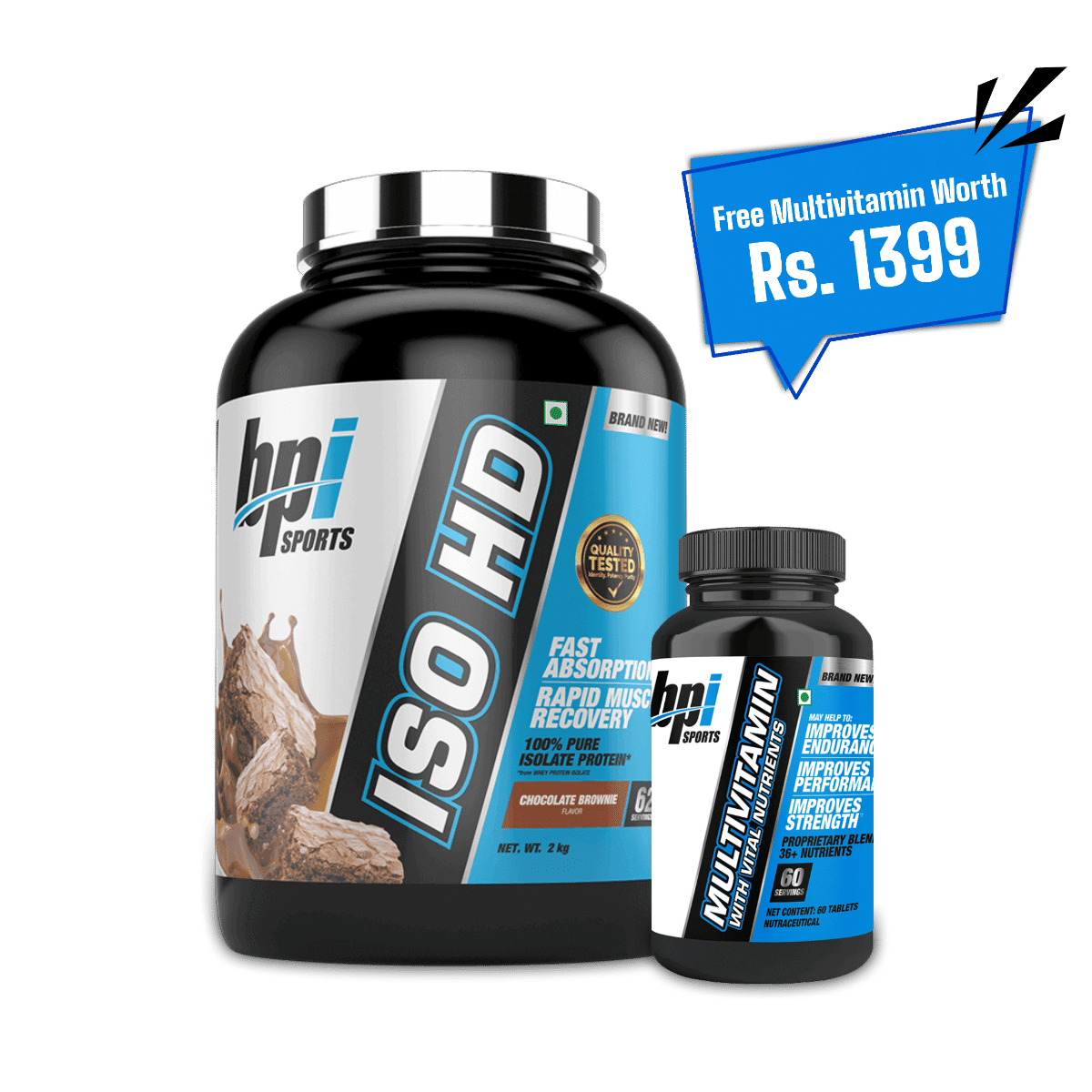 BPI Sports Iso Hd | Whey protein isolates | Muscle Growth, Recovery, Weight Loss, Meal Replacement | Low Carb, Low Calorie | for Men & Women | Chocolate Brownie|2 kg