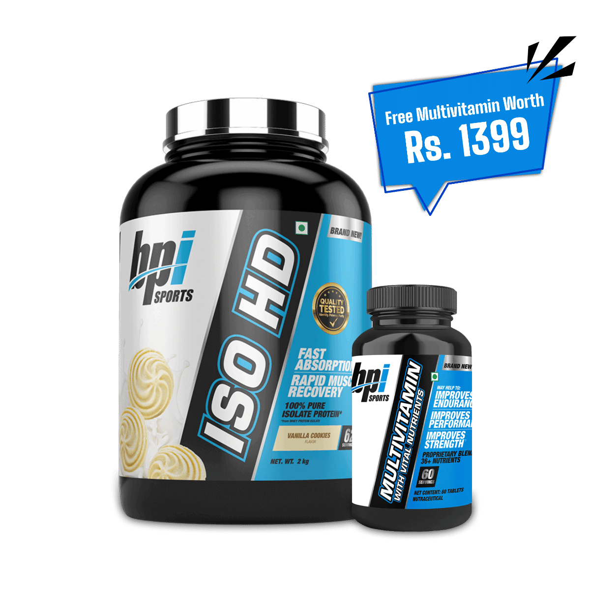 BPI Sports Iso Hd | Whey protein isolates | Muscle Growth, Recovery, Weight Loss, Meal Replacement | Low Carb, Low Calorie | for Men & Women | Vanilla Cookie|2 kg