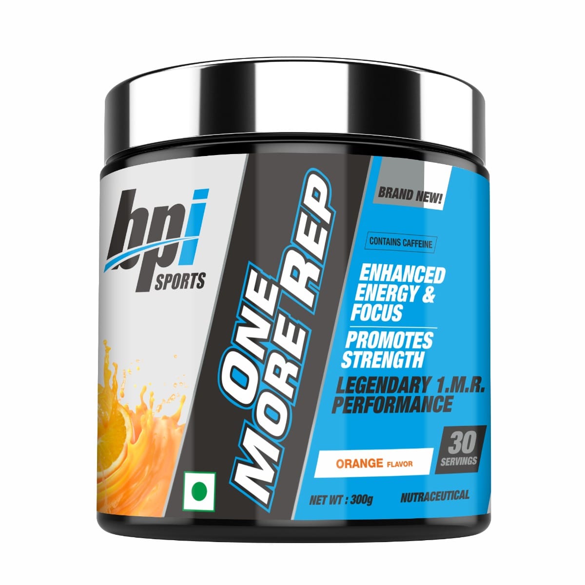 BPI Sports One More Rep Pre|Workout Powder | Increase Energy and Stamina | Intense Strength | Recover Faster| Orange | 300 GM|30 servings