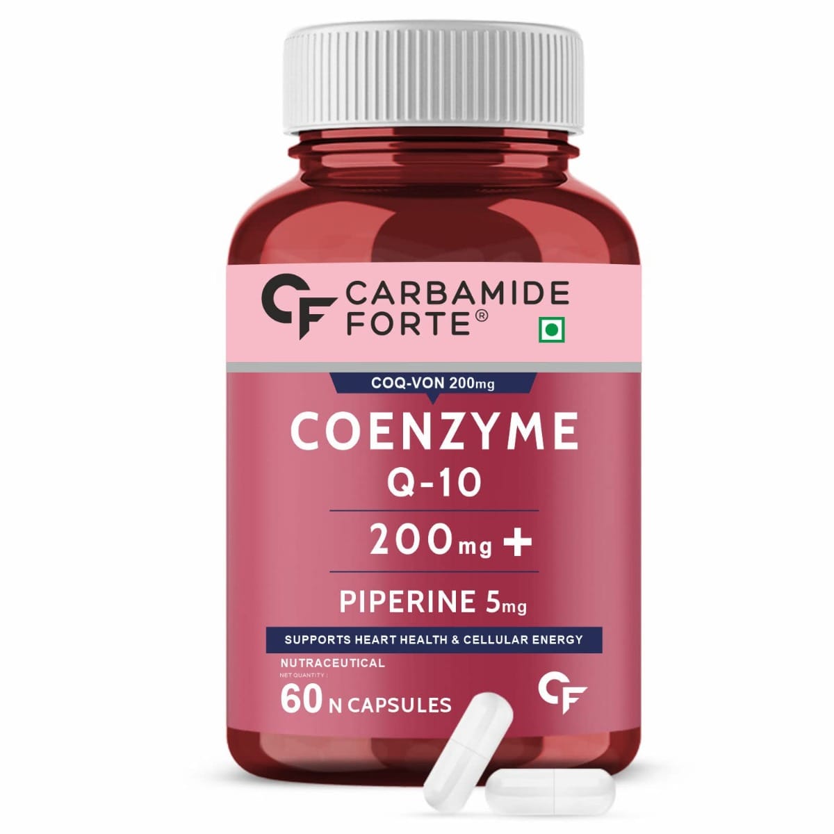 Carbamide Forte Coenzyme Q10 (CoQ10) 200mg with Piperine 5mg – 60 Capsules