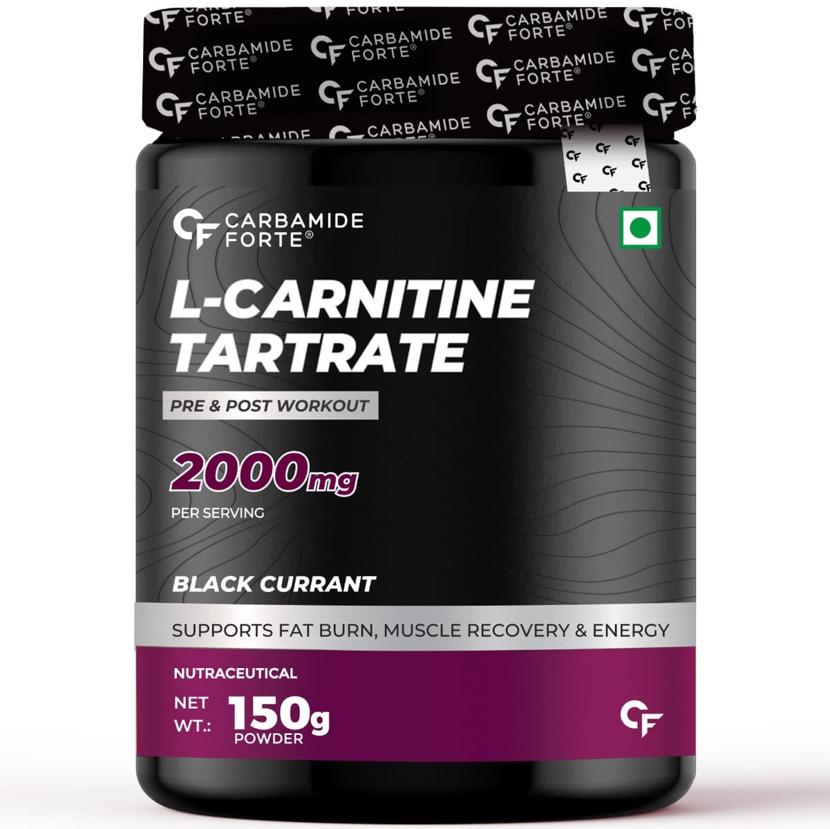 Carbamide Forte L Carnitine L Tartrate 2000mg Powder for Pre & Post Workout - 150g - Bluberry Flavour