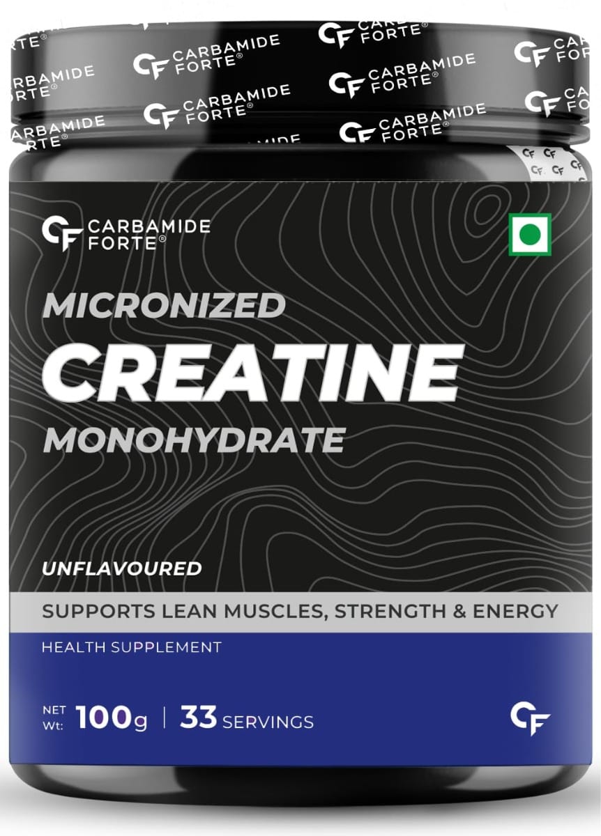 Carbamide Forte Micronized Creatine Monohydrate Powder 100g | 33 Servings | Lean Muscles | Strength | Energy
