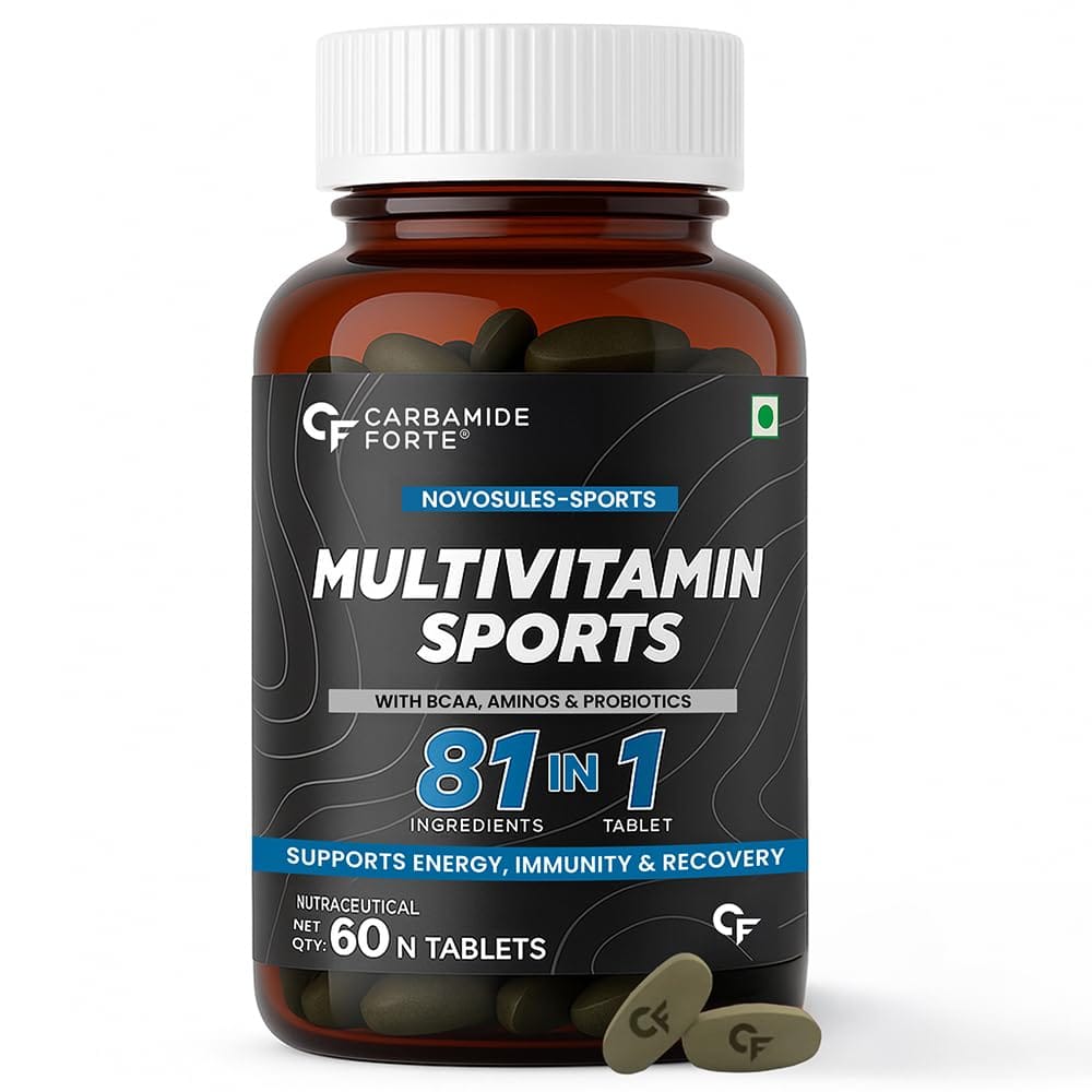 Carbamide Forte Multivitamin 80 Ingredients BCAA + Amino + Acids + Probiotics + Antioxidants | 60 Tablets | Energy | Immunity | Recovery | Men & Women