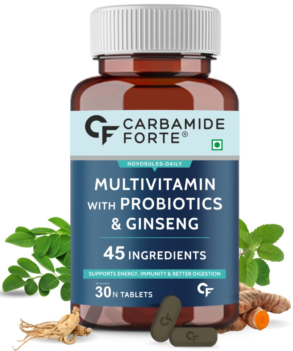 Carbamide Forte Multivitamin Tablets for Men and Women with Probiotics Supplement - 30 Veg Tablets