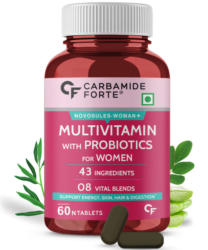 Carbamide Forte Multivitamin Tablets for Women with 43 Ingredients -60 Veg Tablets- Support energy, Skin, Hair & Digestion