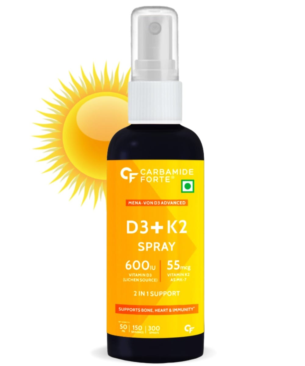 Carbamide Forte Vitamin D3 IU with Vitamin K2 MK7 55mcg Spray - 300 Sprays