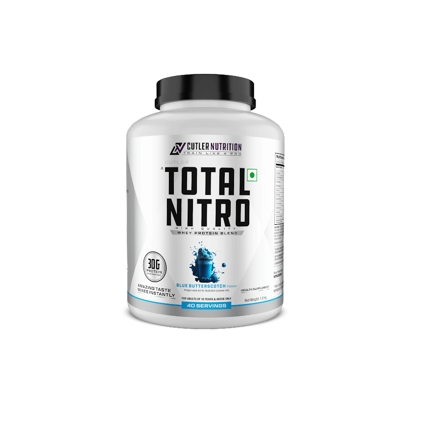 Cutler Nutrition Total Nitro-Blue Butterscotch- 30 g Protein, 3 g Creatine Monohydrate-1.8 kg