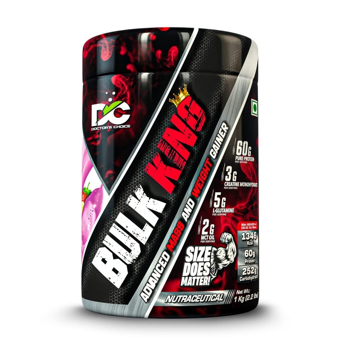 DC DOCTOR'S CHOICE Bulk King Advanced Mass Gainer and Weight Gainer for bulking (Choco Brownie Fudge, 2Kg)
