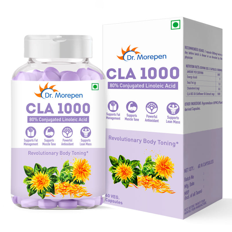 DR. MOREPEN CLA 1000 - Revolutionary Body Toning | Supports Muscle Tone, Fat Management, Lean Mass | Powergul Antioxidant - Pack of 60 Veg Capsules
