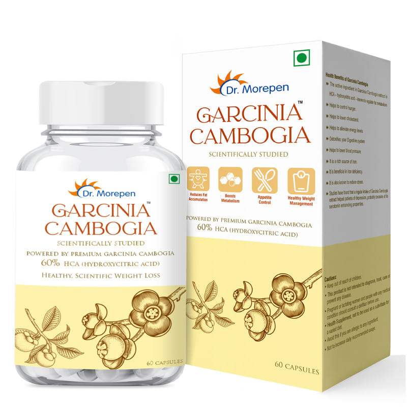 DR. MOREPEN Garcinia Cambogia | Scientifically Studied 100% Vegetarian & Natural Appetite Controller | 800mg With 60% HCA - 60 Veg Capsules