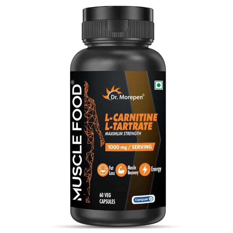 Dr. Morepen L-Carnitine L-Tartarate | 1000mg | Fat Loss, Energy, Muscle Recovery | 60 Veg Capsules