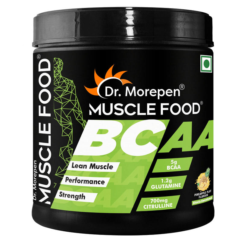 DR. MOREPEN Muscle Food BCAA Supplement for Lean Muscle & Strength - Pineapple Play|250 gms