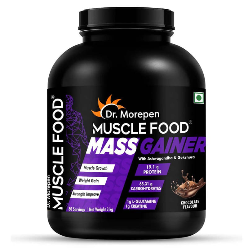 DR. MOREPEN Muscle Food Mass Gainer with Ashwagandha & Gokshura for Muscle Growth, Strength & Weight Gain