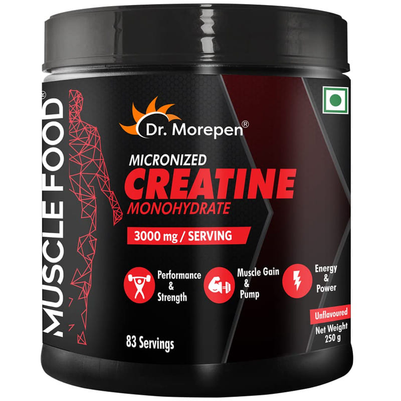 DR. MOREPEN Muscle Food Micronized Creatine Monohydrate for Muscle Building, Energy & Strength , Unflavoured - 250g