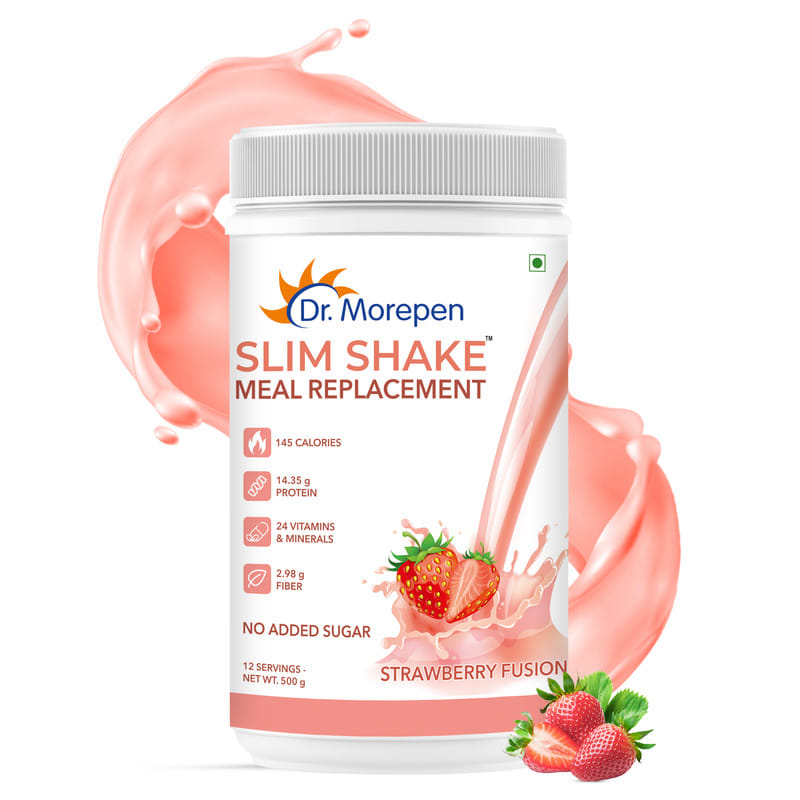 DR. MOREPEN Slim Shake For Weight Management | Meal Replacement with Protein, Dietary Fiber, Vitamins & Minerals | Easy to Digest, Helps Weight Loss || - 500g