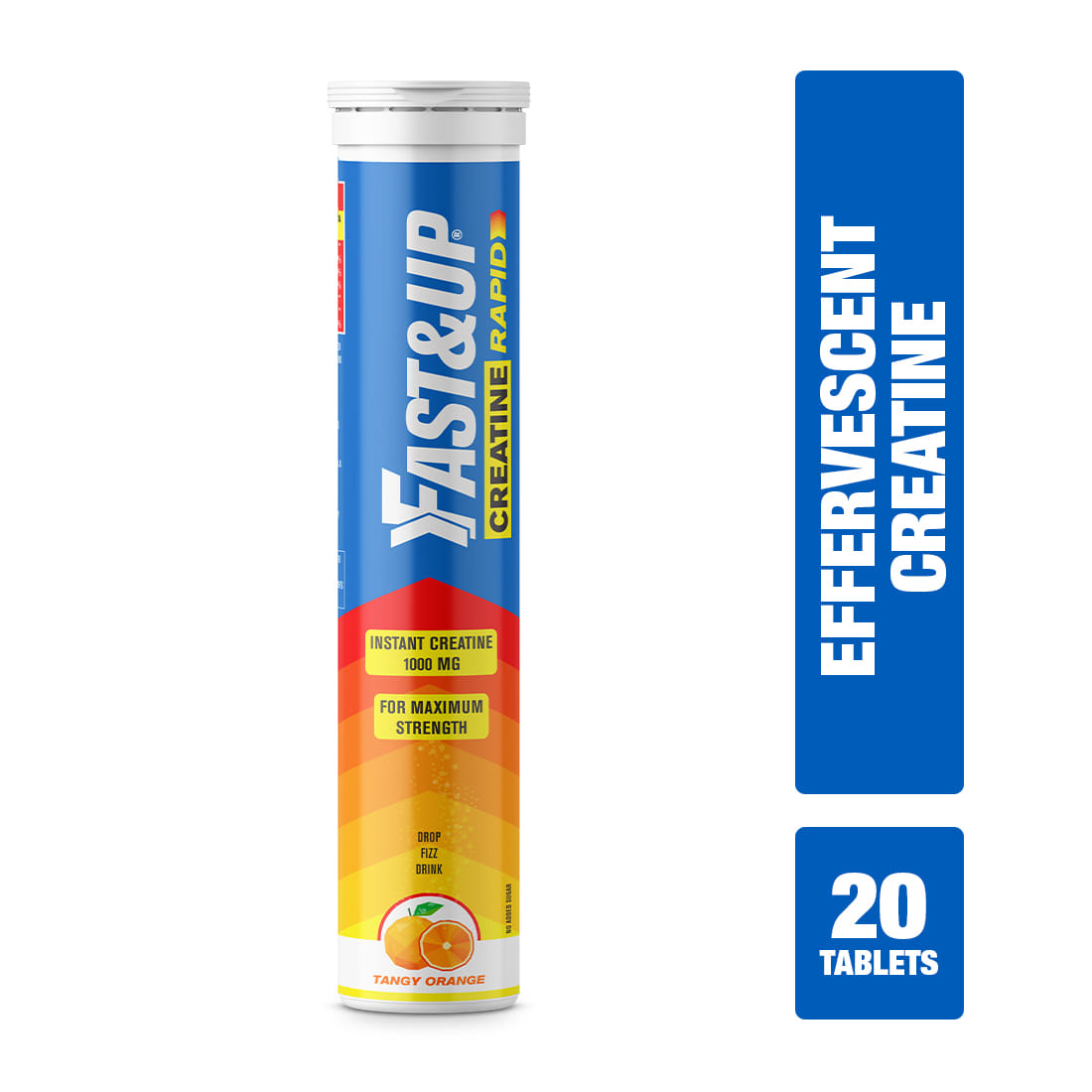 Fast & Up Creatine Rapid - 1000mg Instant Creatine Monohydrate For Sustained Performance Creatine (20 No, Tangy Orange)
