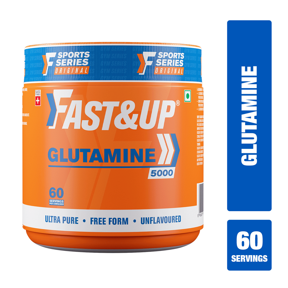 Fast&Up Glutamine (Unflavoured, 2 Month Supply) L-Glutamine For Muscle Building & Performance | Post Workout Recovery & Muscle Growth (300g powder)