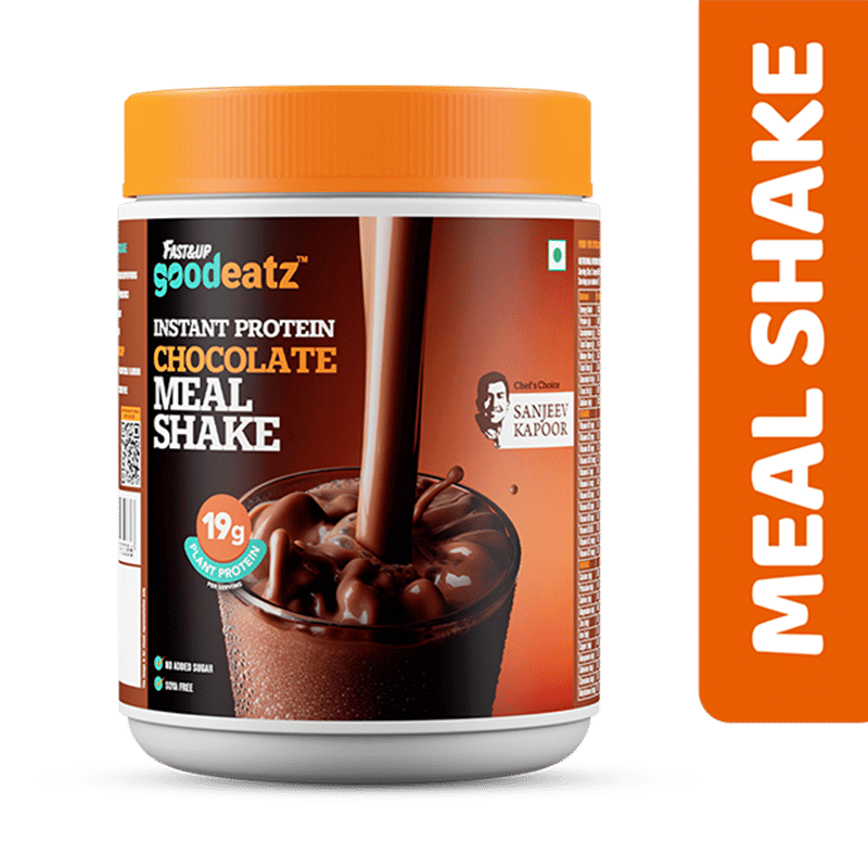 Fast & Up GoodEatz Meal Shake (20 scoops) | Vegan Diet Shake for Weight Loss|Low Calorie & High Protein|19g Instant Plant Protein | French Chocolate Flavour