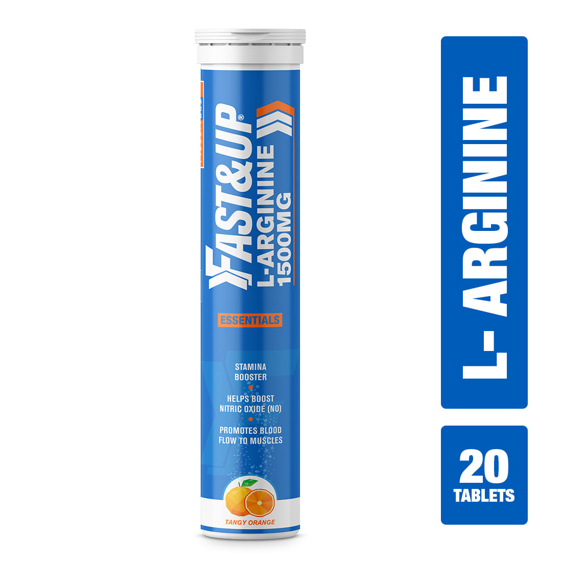 Fast & Up L-Arginine 1500mg Supplement -Nitric Oxide Booster- Helps To Boost Stamina- Orange (20 Tablets)