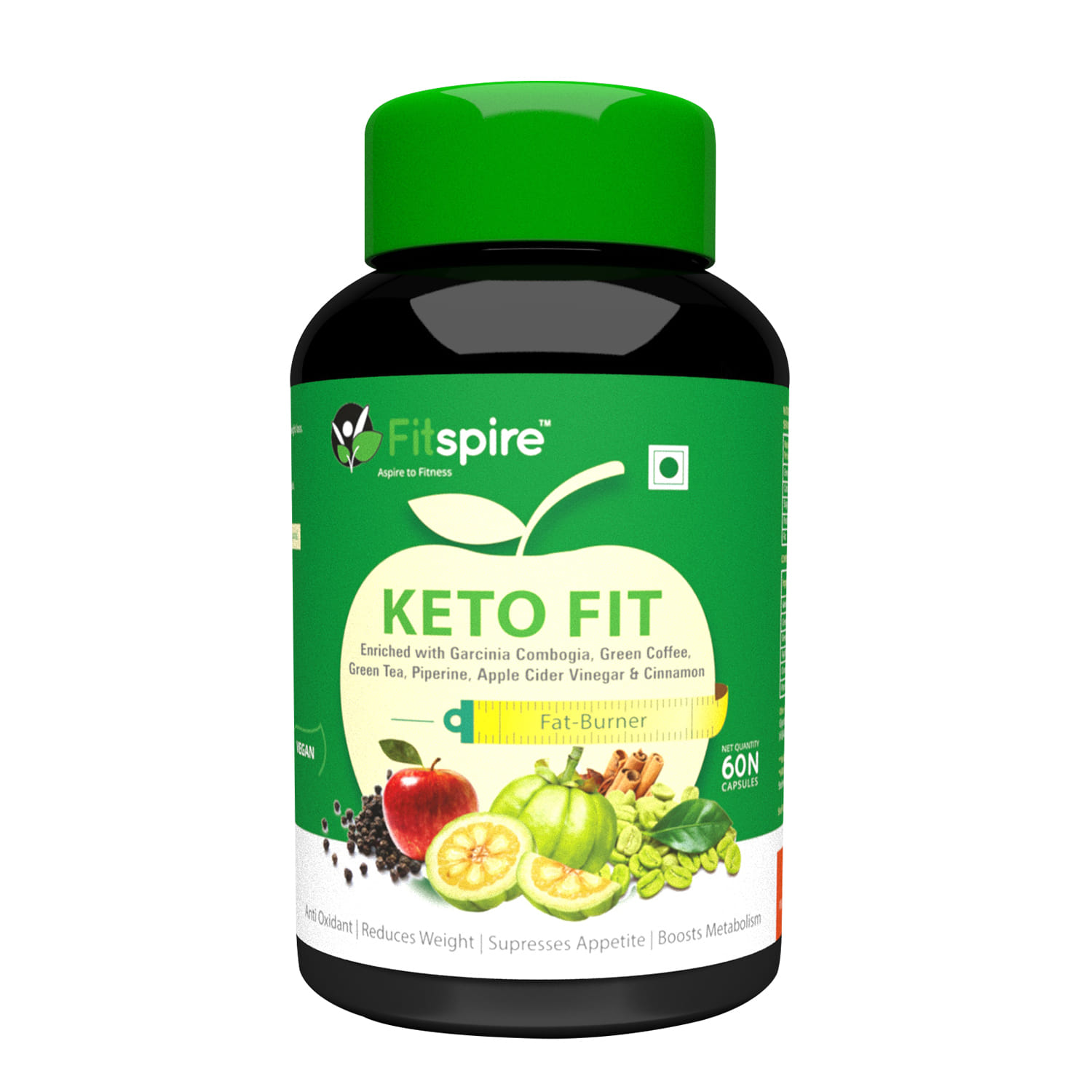 Fitspire KETO FIT 100% Vegan Weight Loss & Weight Management Capsules - 60 Caps | Weight Loss Supplement | Keto Caps contain Green Tea & Green Coffee Extracts with Apple Cider Vinegar for de