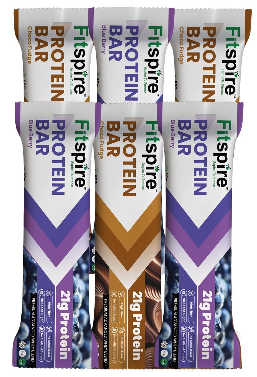 Fitspire Protein Bar Blueberry & Choco Fudge Flavor | Pack of 6 bars