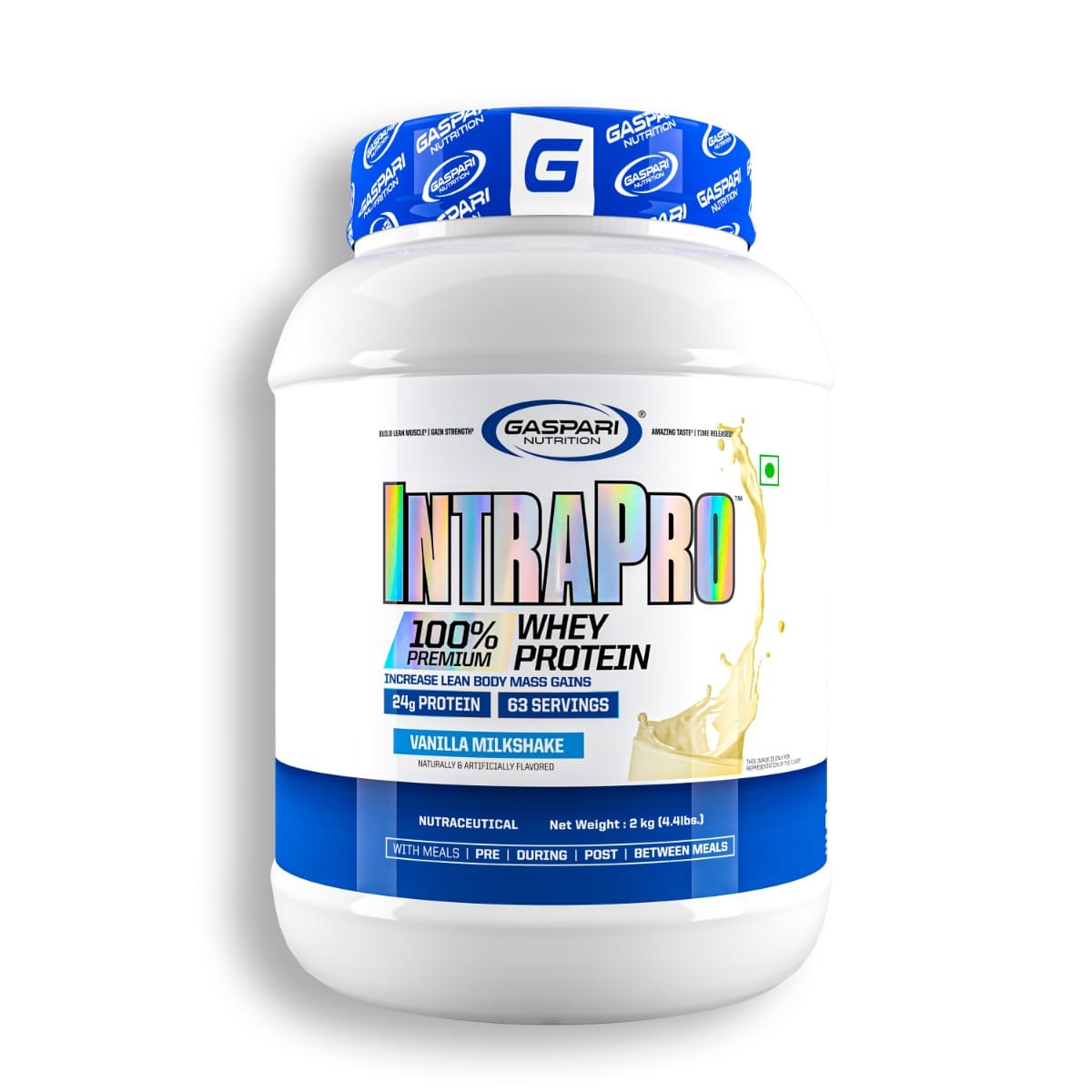 Gaspari Nutrition Intra Pro 100% Whey Protein - 2kg - Vanilla Milk Shake