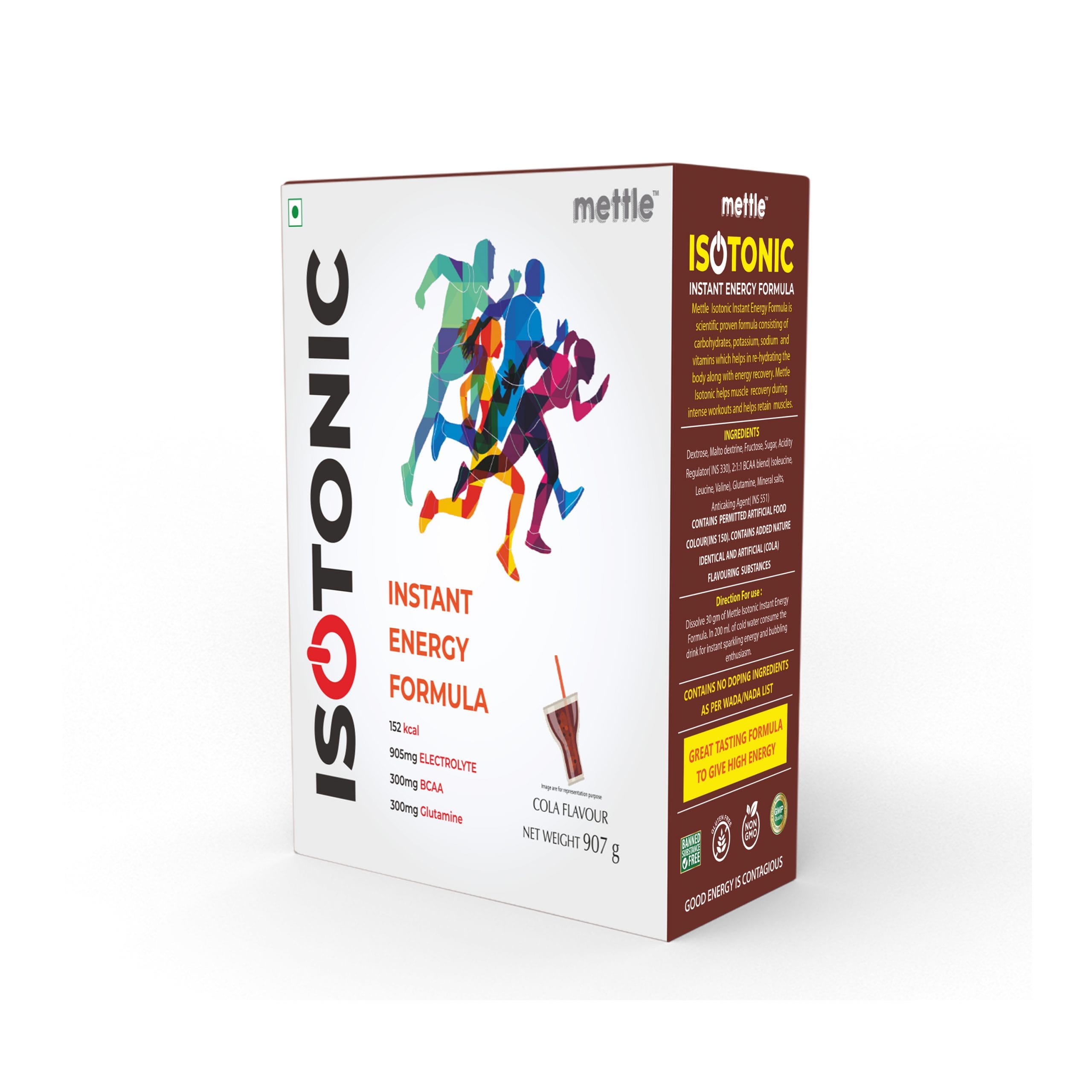 Getmymettle Isotonic Drink Instant Energy Formula for Extended Workout Electrolyte Energy Drink BCAA Glutamine 907g