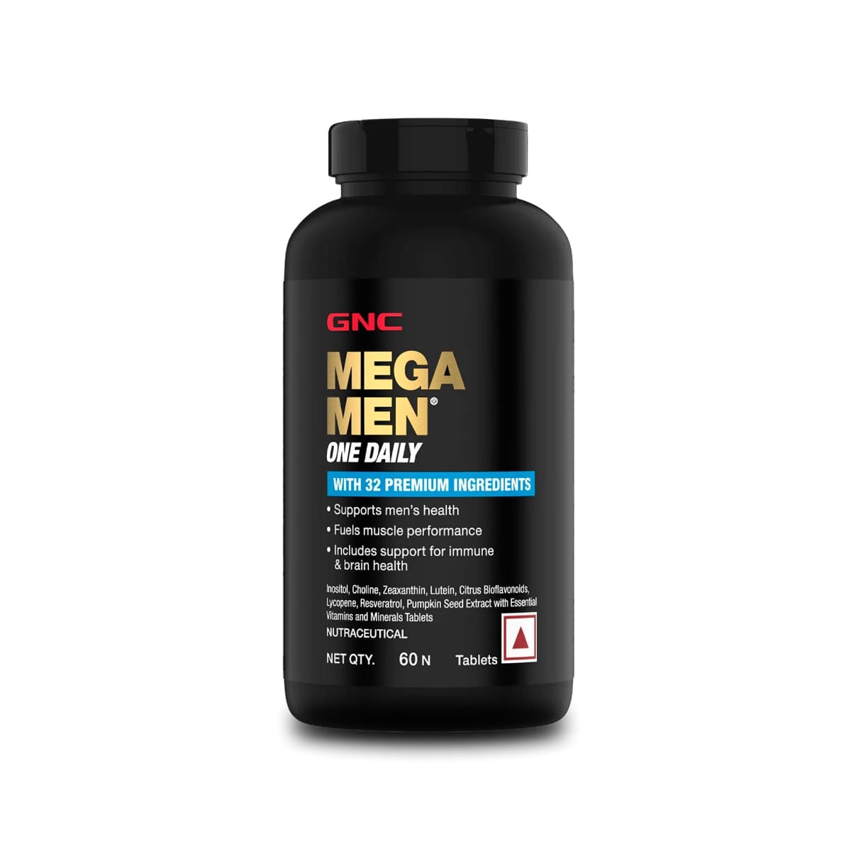 GNC Mega Men One Daily Multivitamin for Men | Promotes Men's Well-Being | Supports Muscle Function | Boosts Immunity | Improves Memory & Focus | Formulated In USA | 32 Premium Ingredients | 