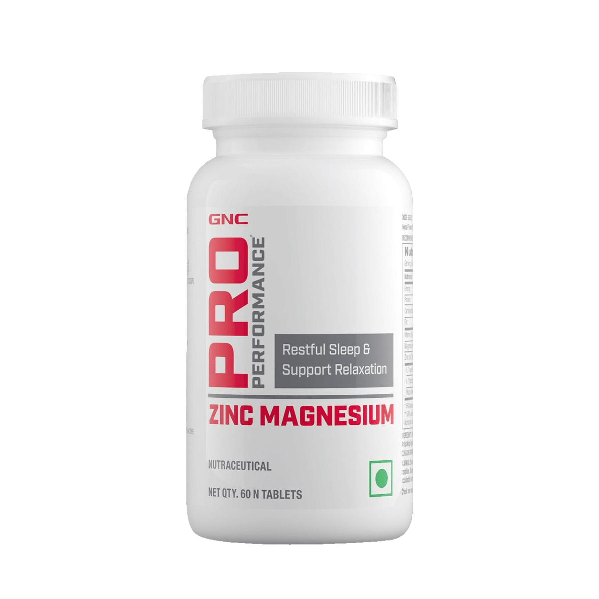 GNC Pro Performance Zinc Magnesium Amino Complex | Promotes Restful Sleep | Relieves Stress | Boosts Immunity | Calms Nerves | Contains Vitamin B6 & Hops Flower Extract | USA Formulated | 60