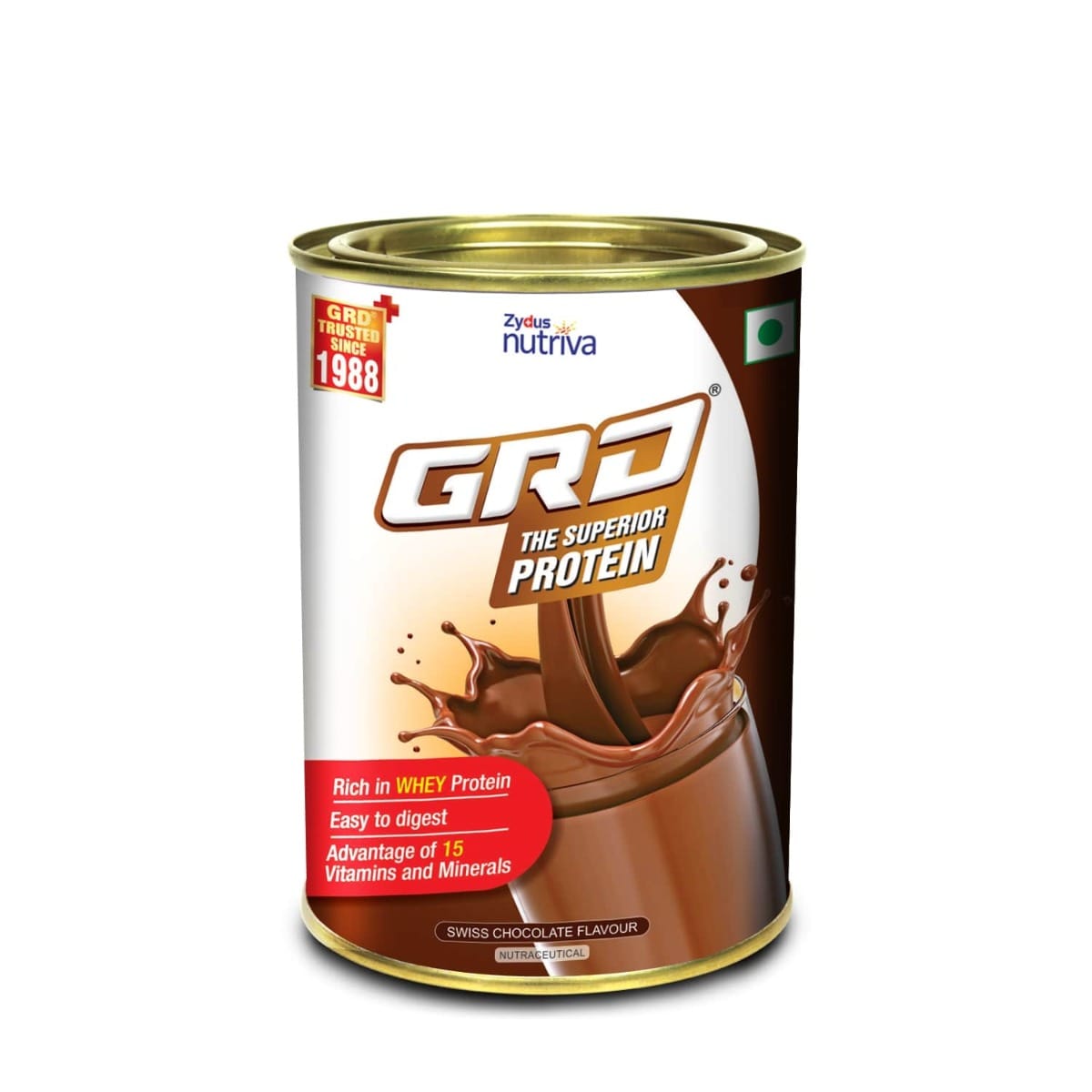 GRD Superior Whey protein powder/Supplement with Immuno Nutrients - Chocolate Flavoured, 400g